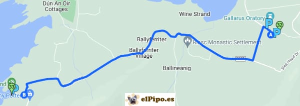 itinerario hasta Clogher Strand