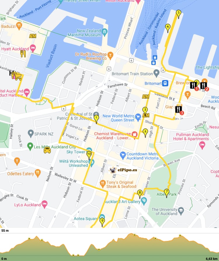 recorrido por el centro de Auckland