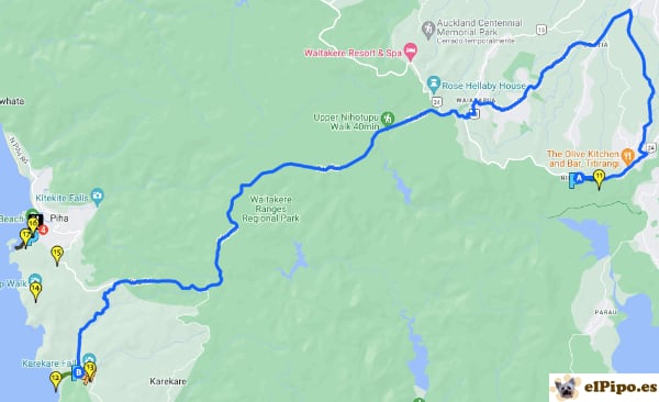 itinerario hasta Karekare Beach