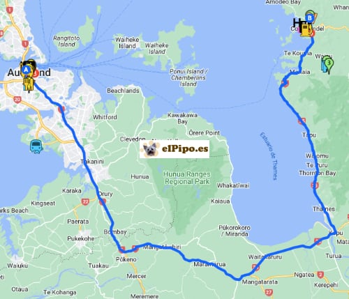 itinerario hasta Coromandel