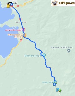 itinarario hasta Waiau Falls