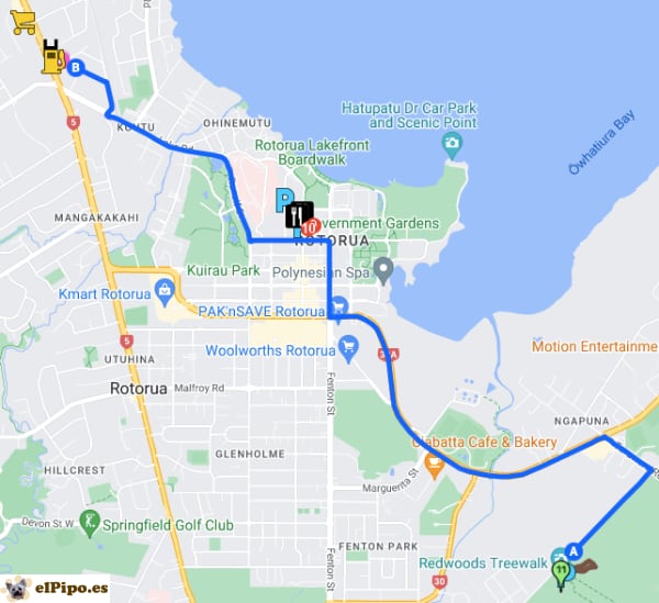 itinerario hasta ASURE Rotorua International Motor Inn