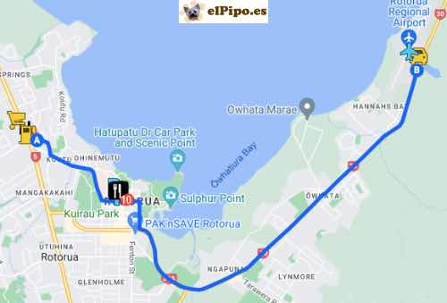 itinerario hasta el aeropuerto