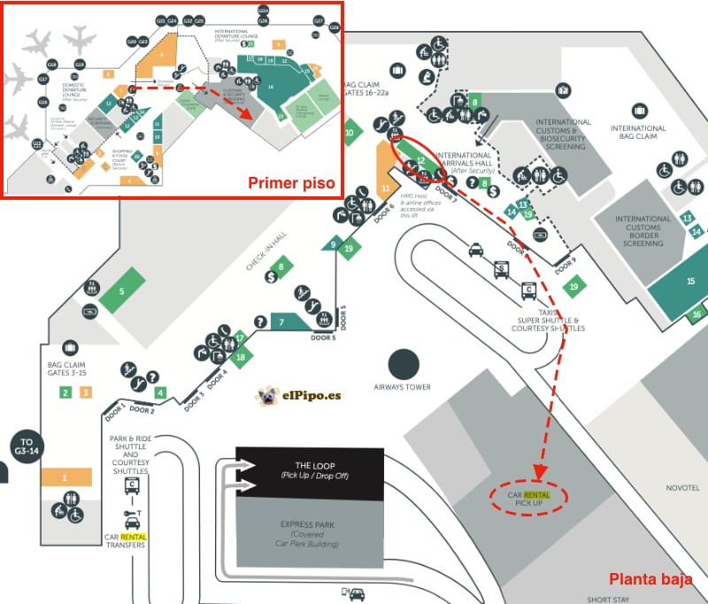 plano del aeropuerto de Christchurch
