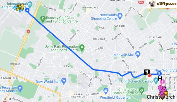itinerario hasta el hotel
