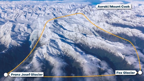 mapa del vuelo en helicóptero
