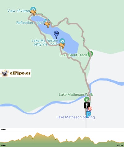recorrido por Lake Matheson
