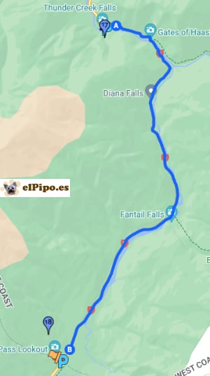 itinerario hasta Haast Pass