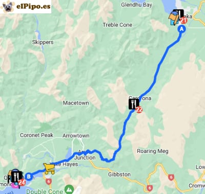 itinerario hasta Queenstown