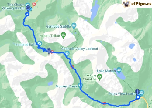 itinerario hasta Marian Falls