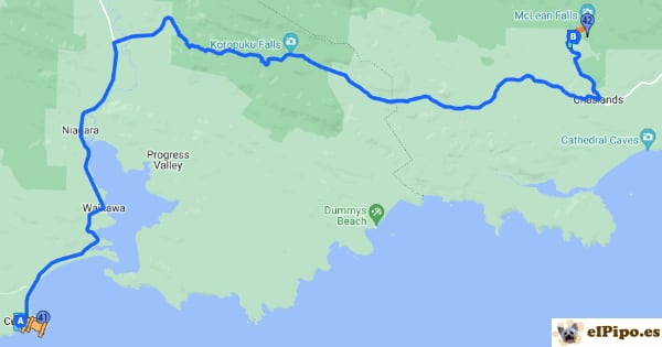 itinerario hasta McLean Falls