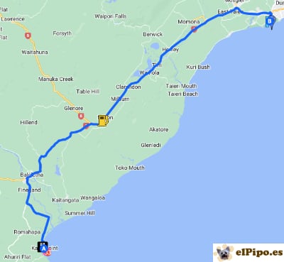 itinerario hasta Tunnel Beach