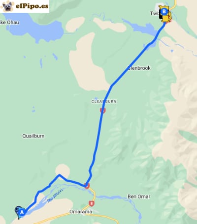 itinerario hasta Twizel 