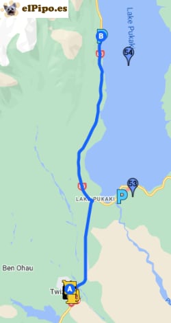 itinerario hasta Lake Pukaki