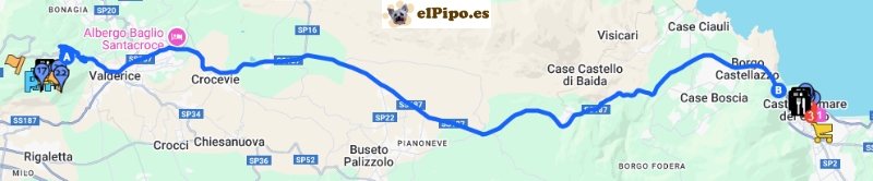 itinerario hasta Castellammare del Golfo