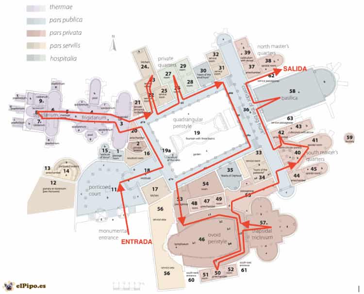 mapa de Villa Romana del Casale