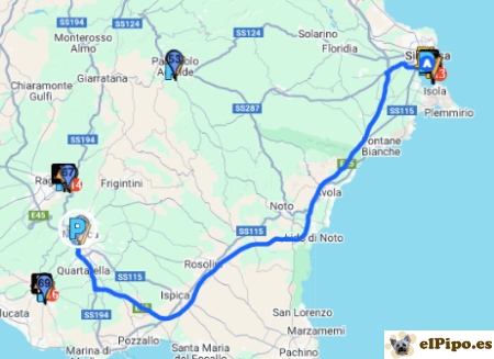 itinerario hasta modica