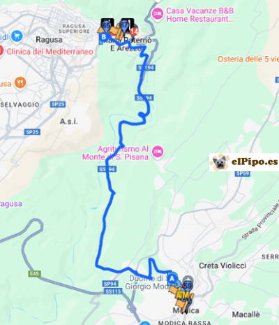 itinerario hasta ragusa