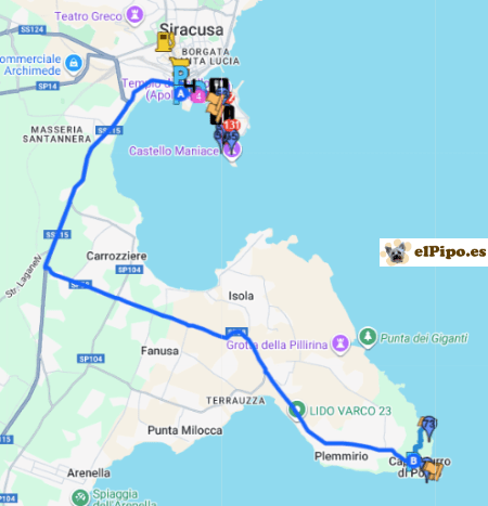 itinerario hasta reserva marina de plemmirio