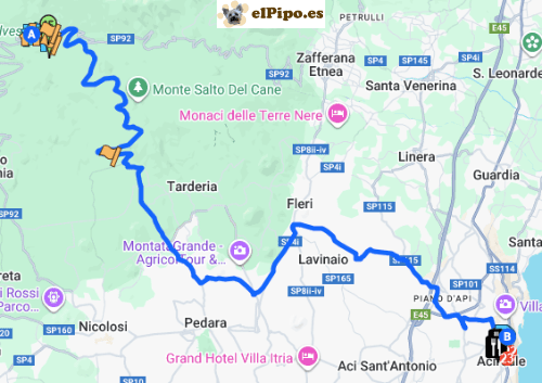 itinerario hasta acireale