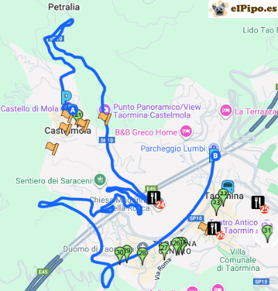 itinerario hasta Taormina