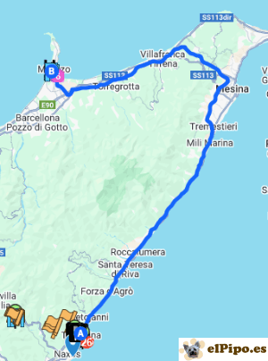 itinerario hasta Milazzo