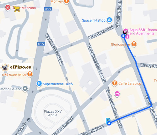 recorrido desde el parquin hasta el alojamiento