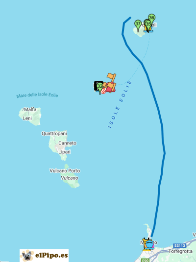 navegación hasta Milazzo