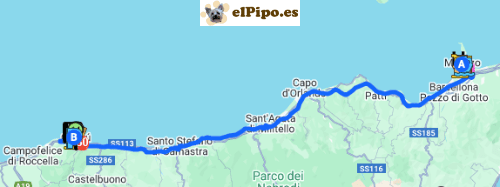 itinerario hasta cefalù