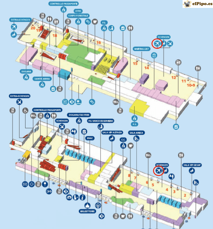 plano del aeropuerto de Palermo